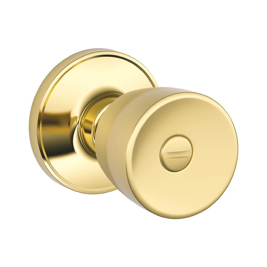 Schlage J Byron Bright Brass Privacy Door Knob In The Door Knobs   043156992034 