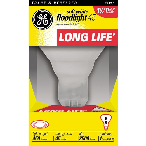 GE 45Watt Dimmable BR30 Flood Incandescent Light Bulb in the