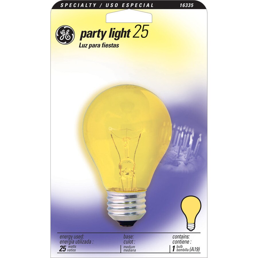 Ge 25 Watt A19 Medium Base Yellow Incandescent Ceiling Fan