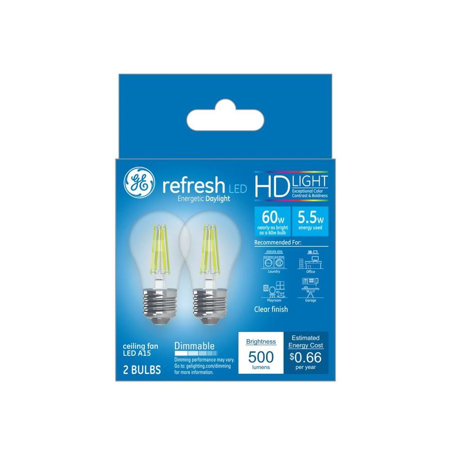 Ge Refresh 60 Watt Eq A15 Daylight Dimmable Led Light Bulb 2 Pack Eq A15 Daylight Dimmable Led Light Bulb