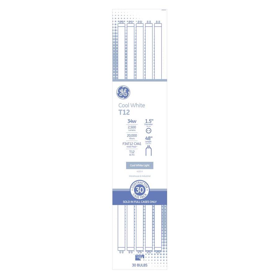 Ge 34 Watt 48 In Um Bi Pin T12 4100 K Cool White Fluorescent