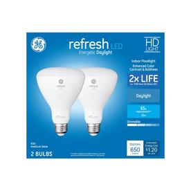 GE Refresh 65-Watt EQ LED Br30 Daylight Dimmable Light Bulb (2-Pack)