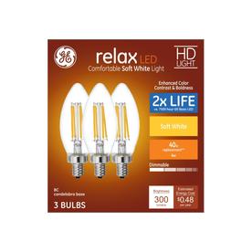GE Relax 40-Watt EQ Soft White Dimmable Candle Light Bulb (3-Pack)