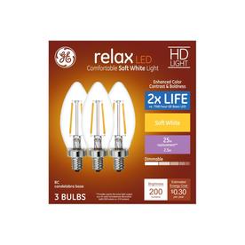 GE Relax 25-Watt EQ Soft White Dimmable Candle Light Bulb (3-Pack)