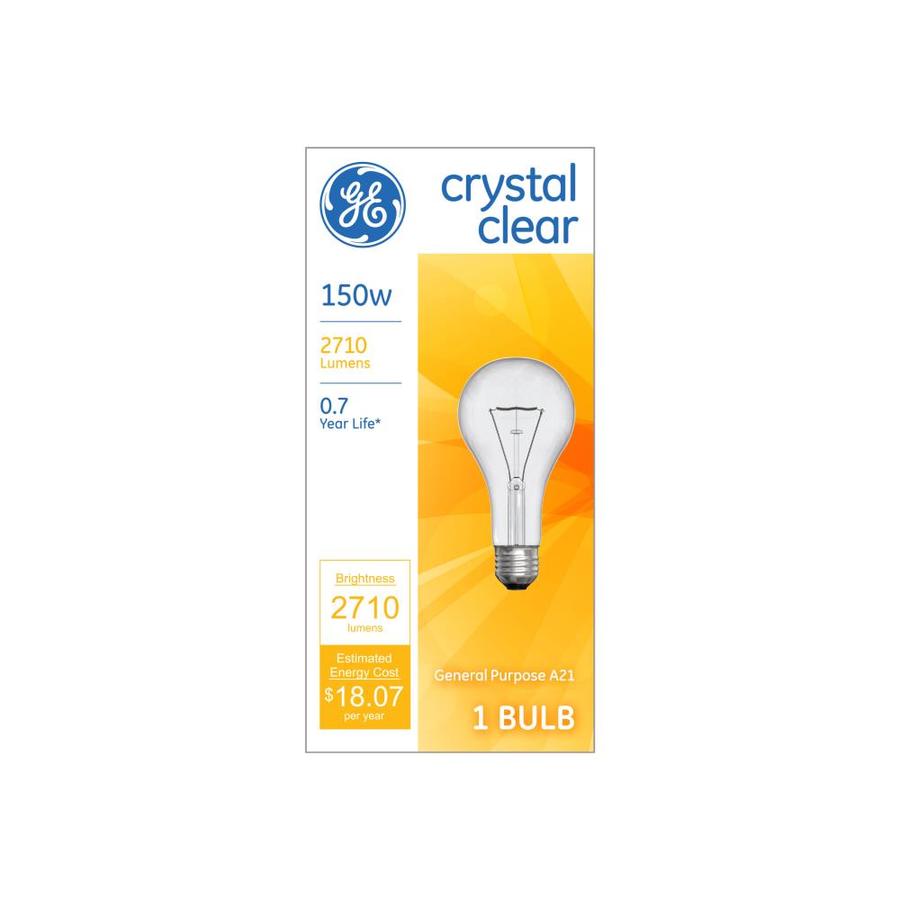 Ge 150 Watt Dimmable A21 Light Fixture Incandescent Bulb At
