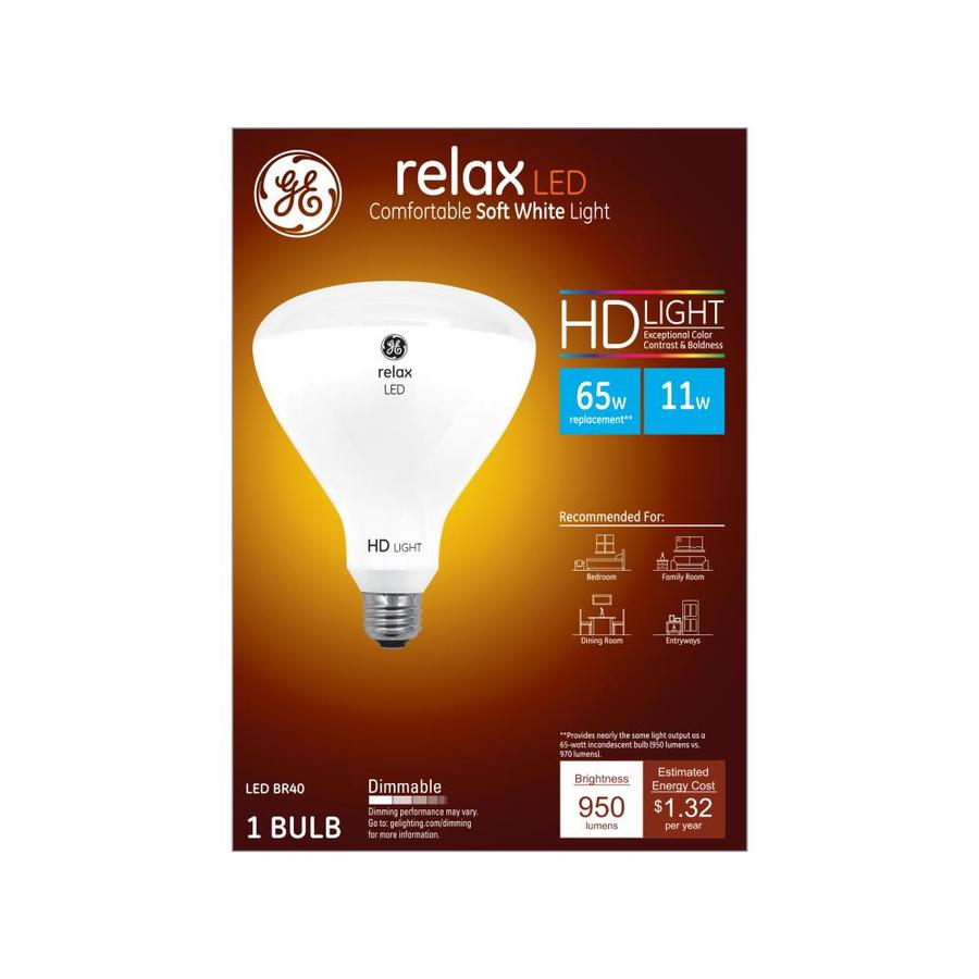 GE Relax 65-Watt EQ LED Br40 Soft White Dimmable Light Bulb (4-Pack) At ...