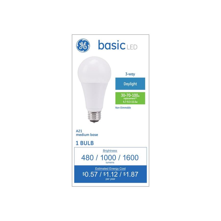 Ge Basic 70 W Equivalent Daylight 3 Way Bulb A21 Led Light Ge Basic 70 W Equivalent Daylight 3 Way Bulb A21 Led Light Fixture