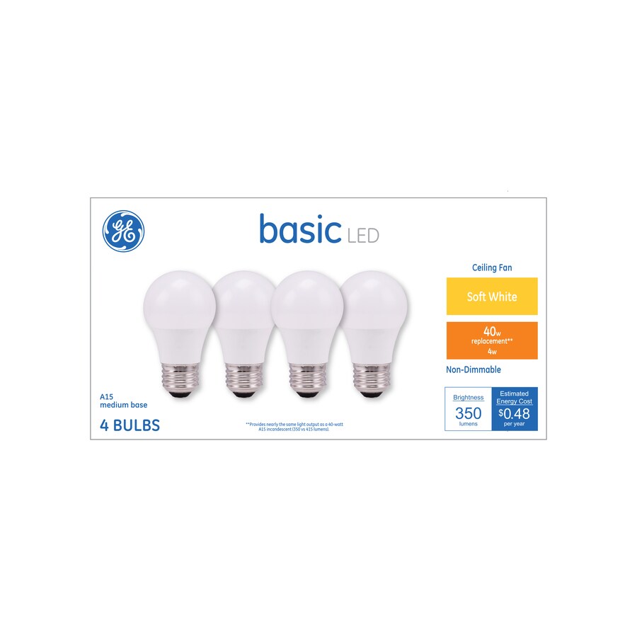 Basic 40 Watt Eq A15 Warm White Led Light Bulb 4 Pack