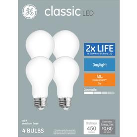 GE Classic 40-Watt EQ A19 Daylight Dimmable LED Light Bulb (4-Pack)