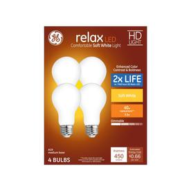 GE Relax 40-Watt EQ A19 Soft White Dimmable LED Light Bulb (4-Pack)