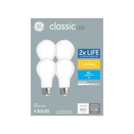 GE Classic 60-Watt EQ A19 Soft White Dimmable LED Light Bulb (4-Pack)