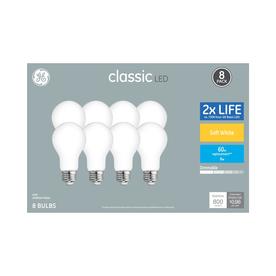 GE Classic 60-Watt EQ A19 Warm White Dimmable LED Light Bulb (8-Pack)