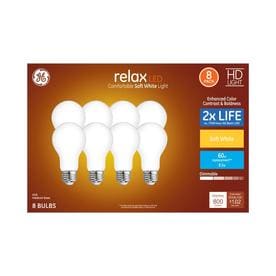GE Relax 60-Watt EQ A19 Soft White Dimmable LED Light Bulb (8-Pack)