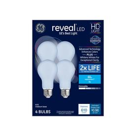 GE Reveal 60-Watt EQ A19 Color-enhancing Dimmable LED Light Bulb (4-Pack)