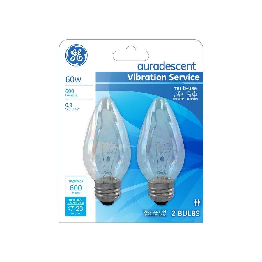 GE Classic 60-Watt Dimmable F Light Fixture Incandescent Light Bulbs (2 ...