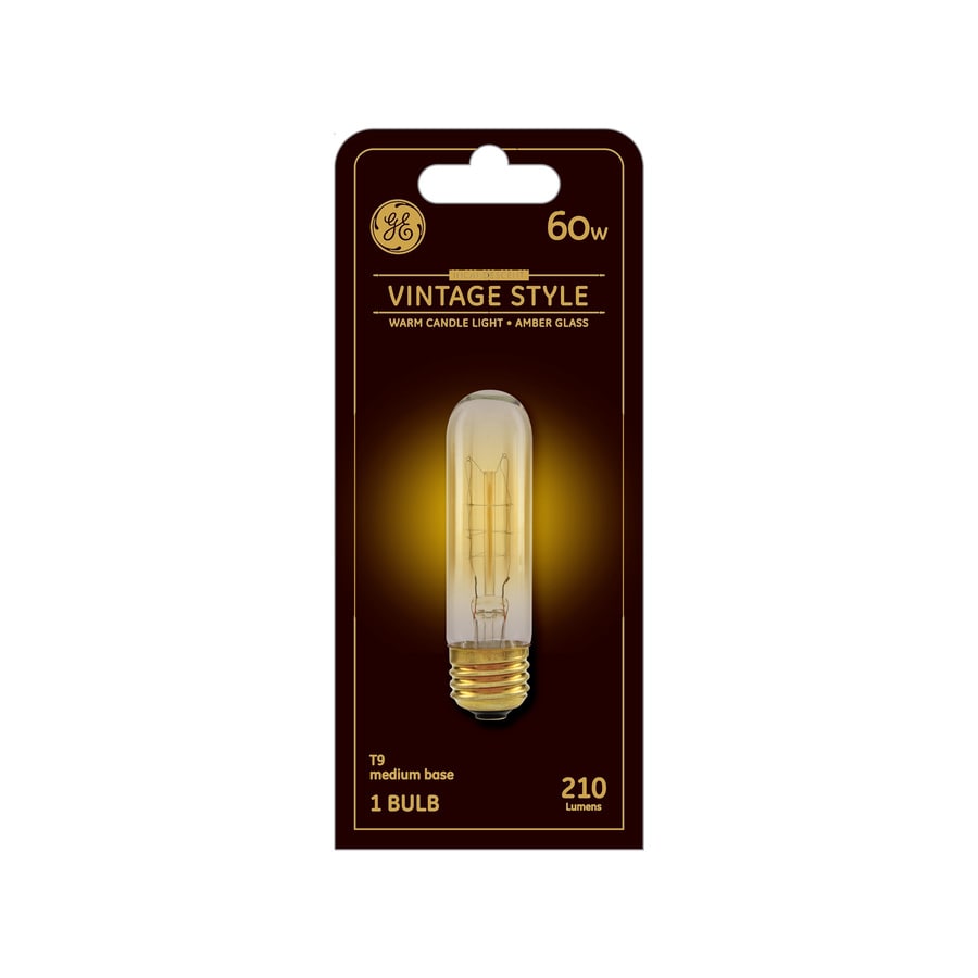 Ge Vintage 60 Watt Dimmable Soft White T9 Incandescent Ge Vintage 60 Watt Dimmable Soft White T9 Incandescent Light Fixture Bulb