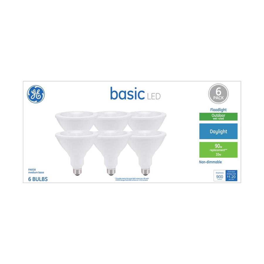 Ge Basic 6 Pack 90 W Equivalent Daylight Par38 Led Light Ge Basic 6 Pack 90 W Equivalent Daylight Par38 Led Light Fixture Bulbs