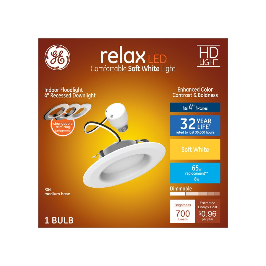 Fits Housing Diameter:5-in or 6-in GE 1-Pack Refresh 65-Watt Equivalent White Dimmable LED Recessed Retrofit Downlight