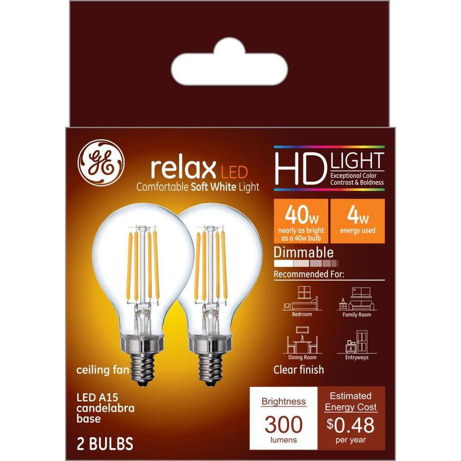 Ge Relax 40 Watt Eq A15 Soft White Dimmable Led Light Bulb 2 Pack
