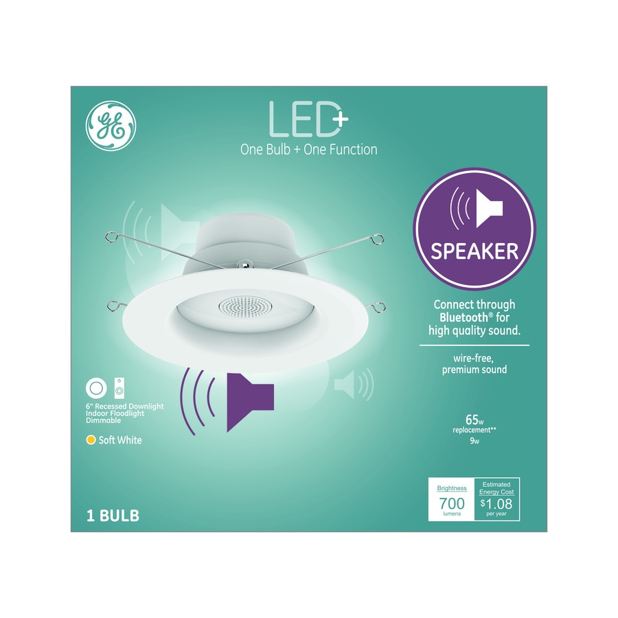 Led Speaker 65 Watt Equivalent White Dimmable Recessed Downlight 5 In Or 6 In