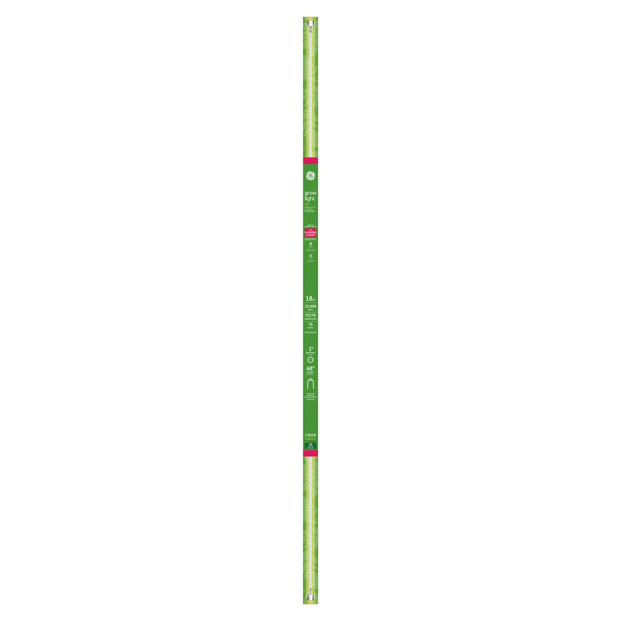 GE Grow T8 LED Tube Light for Flowers and Fruit 48": Medium Bi-Pin Base, 18W, Suitable for Damp Locations, LED Tube Light Bulb