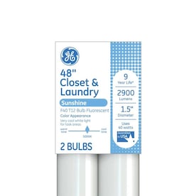 GE 40-Watt 48-in Medium Bi-Pin (T12) 5000 K Natural Daylight Fluorescent Light Bulb (2-Pack)