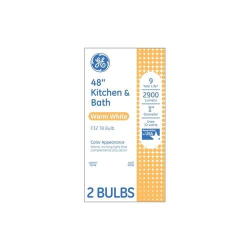 GE 32Watt 48in Medium Bipin (T8) 3000 K Warm White Fluorescent Light