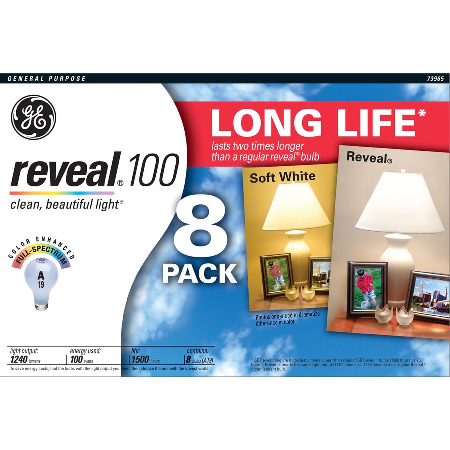 GE 64519 DRP 100W LL REVEAL 8PK