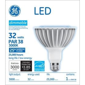 General Purpose Led Light Bulbs At Lowes Ge Led 3 Watt Eq Par38 Warm White Dimmable Light Bulb