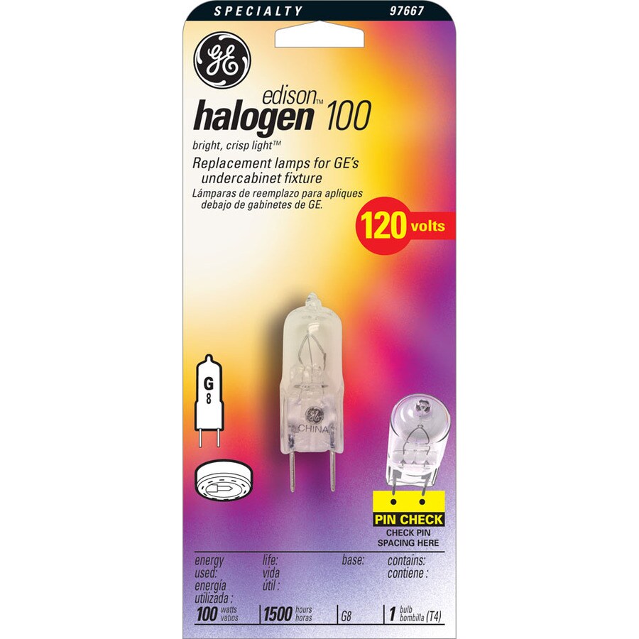 Ge 100 Watt T4 Plug In Base Bright White Halogen Desk Lamp Light