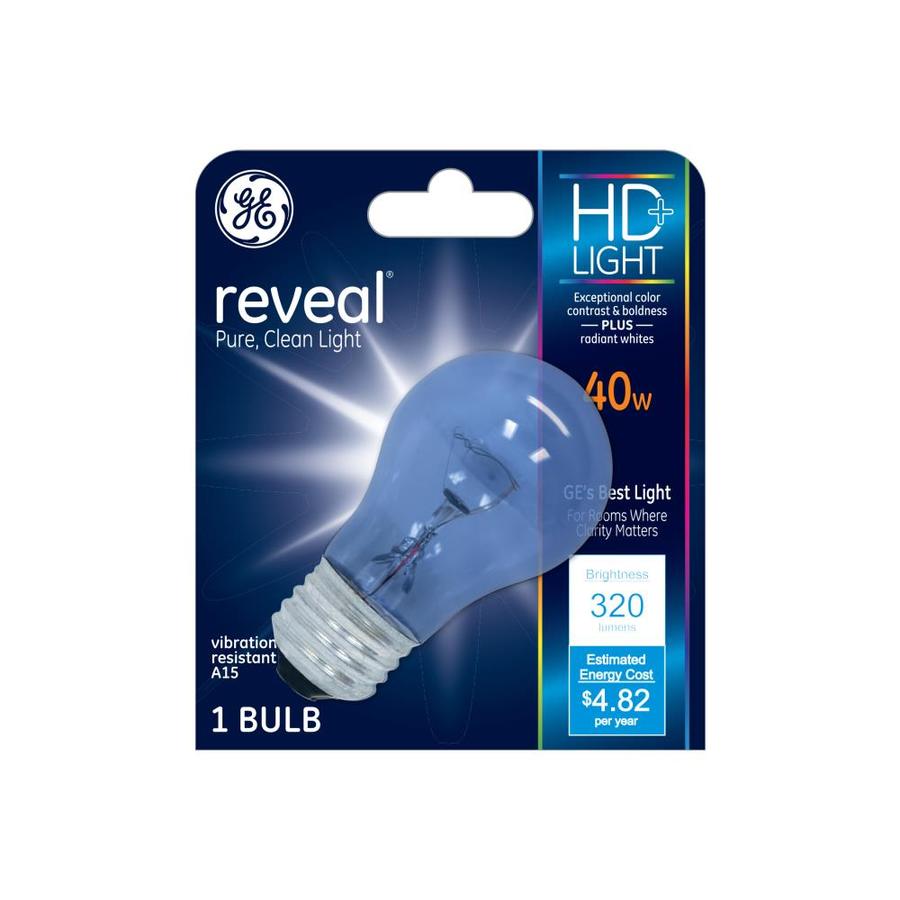 GE Reveal 40Watt Dimmable A15 Decorative Incandescent Light Bulb in