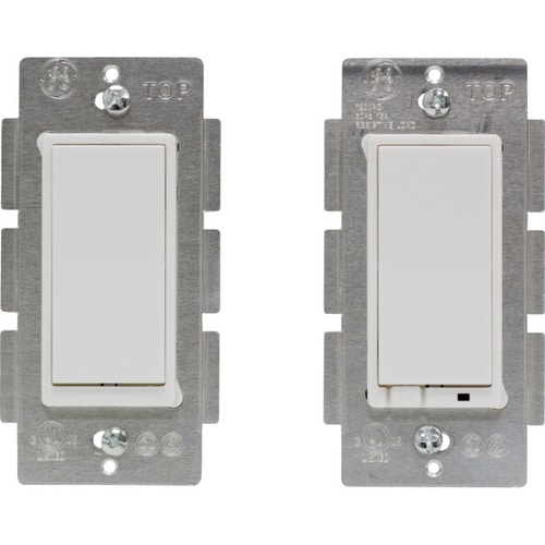 GE 2Pack Single Pole 3Way White Light Switches in the Light Switches