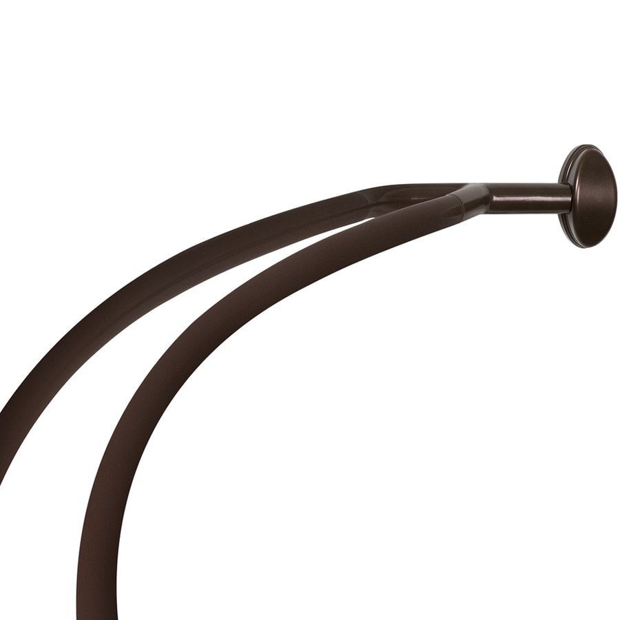 Shop allen   roth 72in OilRubbed Bronze Curved Adjustable Double Shower Curtain Rod at Lowes.com