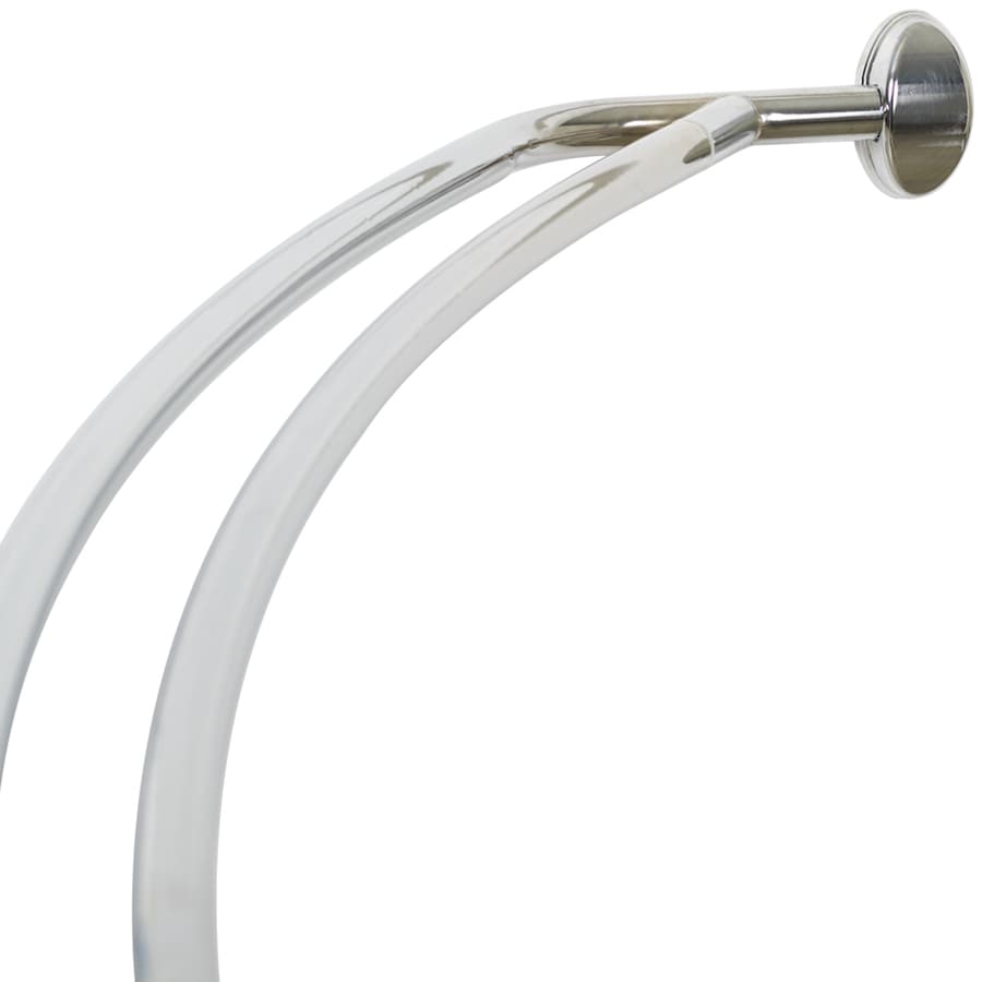 Shop allen   roth 72in Chrome Curved Adjustable Double Shower Curtain Rod at Lowes.com