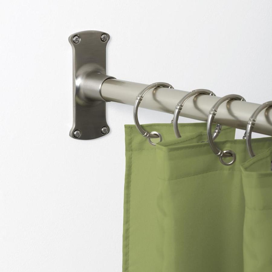 Zenna Home 28 In To 68 Brushed Nickel Fixed L Shaped Shower Rod L Shaped Shower Rod