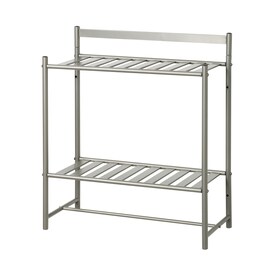 Bathroom Shelves At Lowes Zenna Home Slat Style Tier Satin Nickel Metal Bathroom Shelf