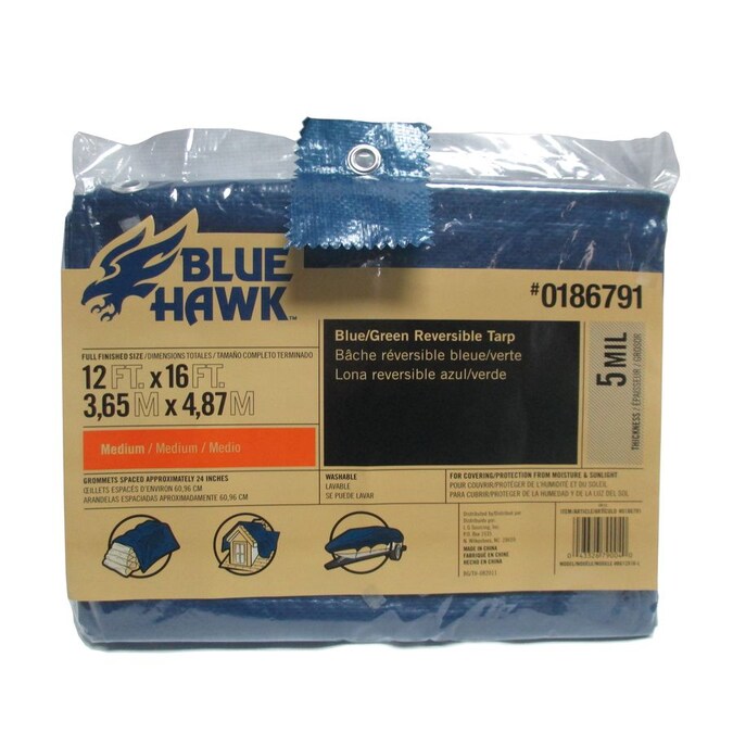 Blue Hawk 12ft x 16ft Blue Standard Polyethylene Tarp in the Tarps department at