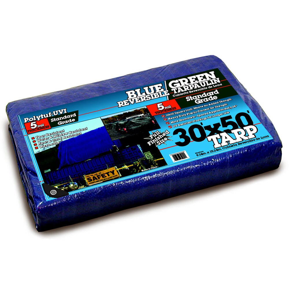 Project Source 30-ft x 50-ft Blue Water resistant Standard Polyethylene ...