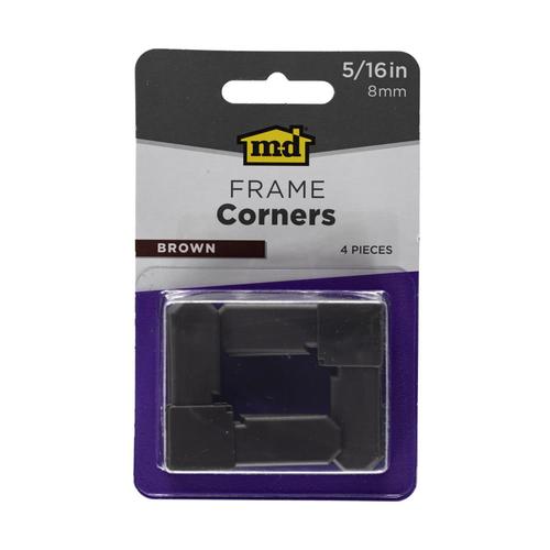 MD Frame Corners Brown (5/16in) 4pc in the Window Screen Frame Corners