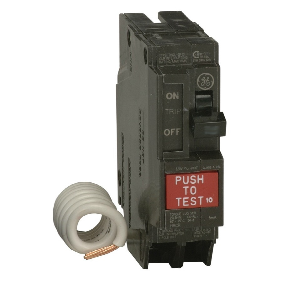 Ge Q Line Thql 20 Amp 1 Pole Ground Fault Circuit Breaker At