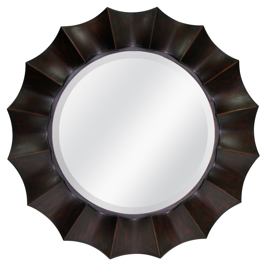 Shop allen + roth OilRubbed Bronze Beveled Round Wall Mirror at