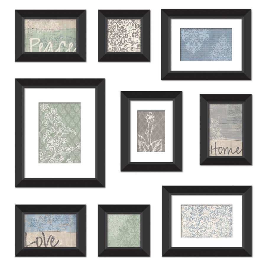 Mcs Frames MCS Industries 9-Pack At Home Style Black Picture Frames (Common: 4-in ...