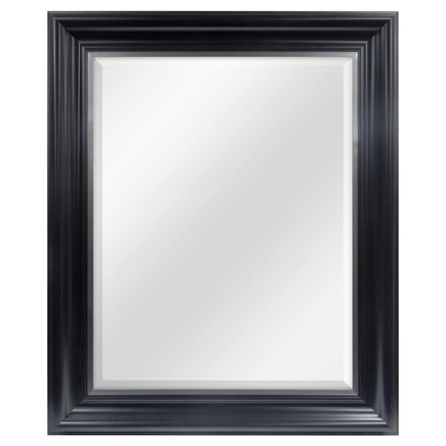Style Selections 72265 35.0-Inches H Rectangle Black Polished Wall Mirror