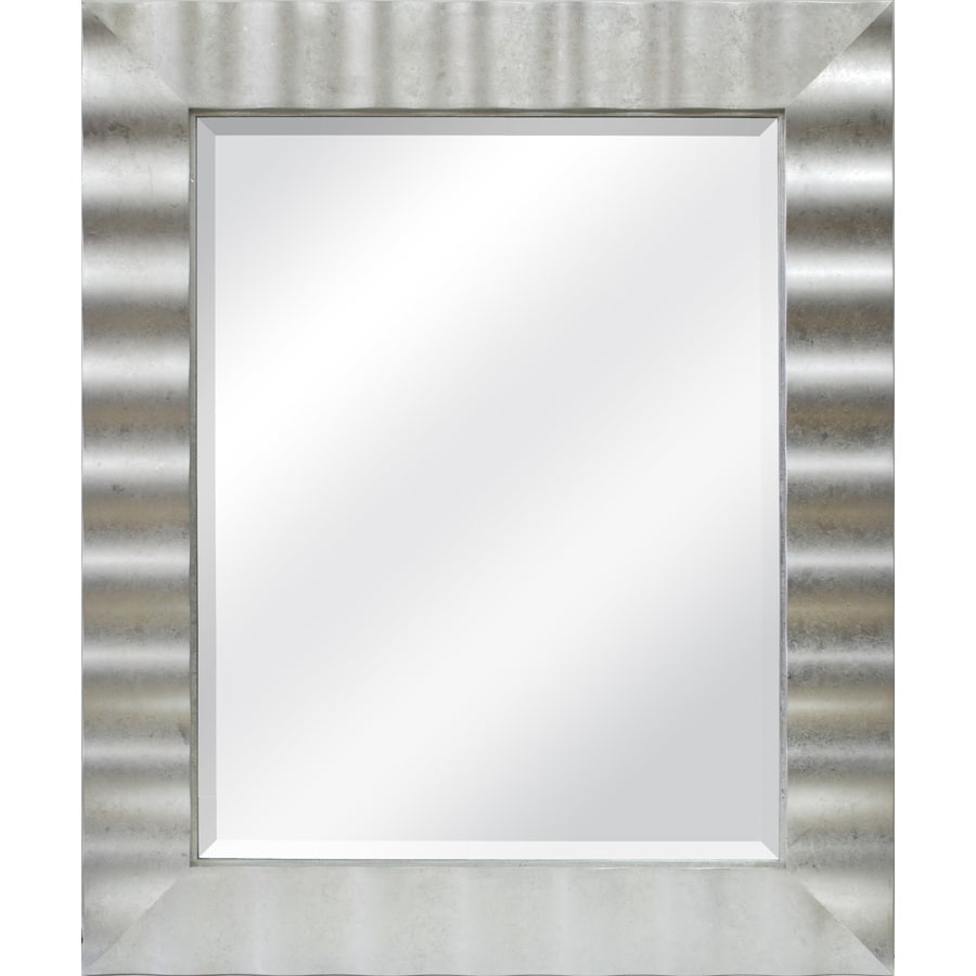 Shop Allen Roth Silver Leaf Beveled Wall Mirror At 