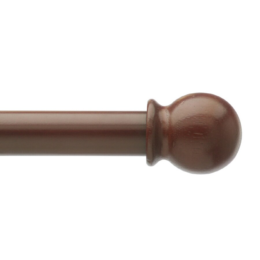 Style Selections Cherry Wood Curtain Rod Set At Lowes Com