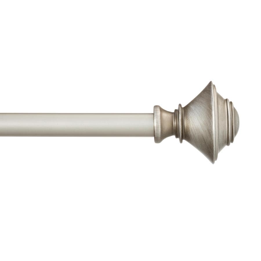 Shop Style Selections 28in to 48in Pewter Steel Single Curtain Rod at Lowes.com