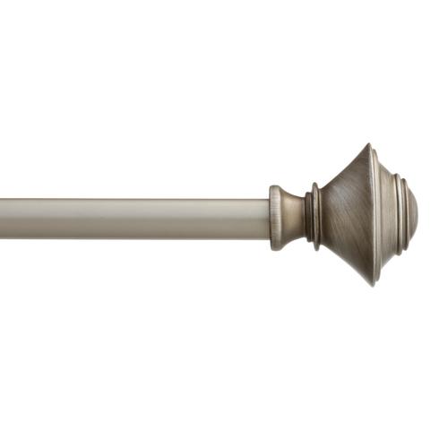 Style Selections 48in To 84in Pewter Steel Single Curtain Rod in the