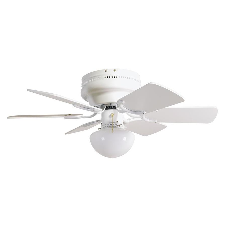 Atrium 30 In Multiple Finishes White Indoor Flush Mount Ceiling Fan With Light Kit 6 Blade