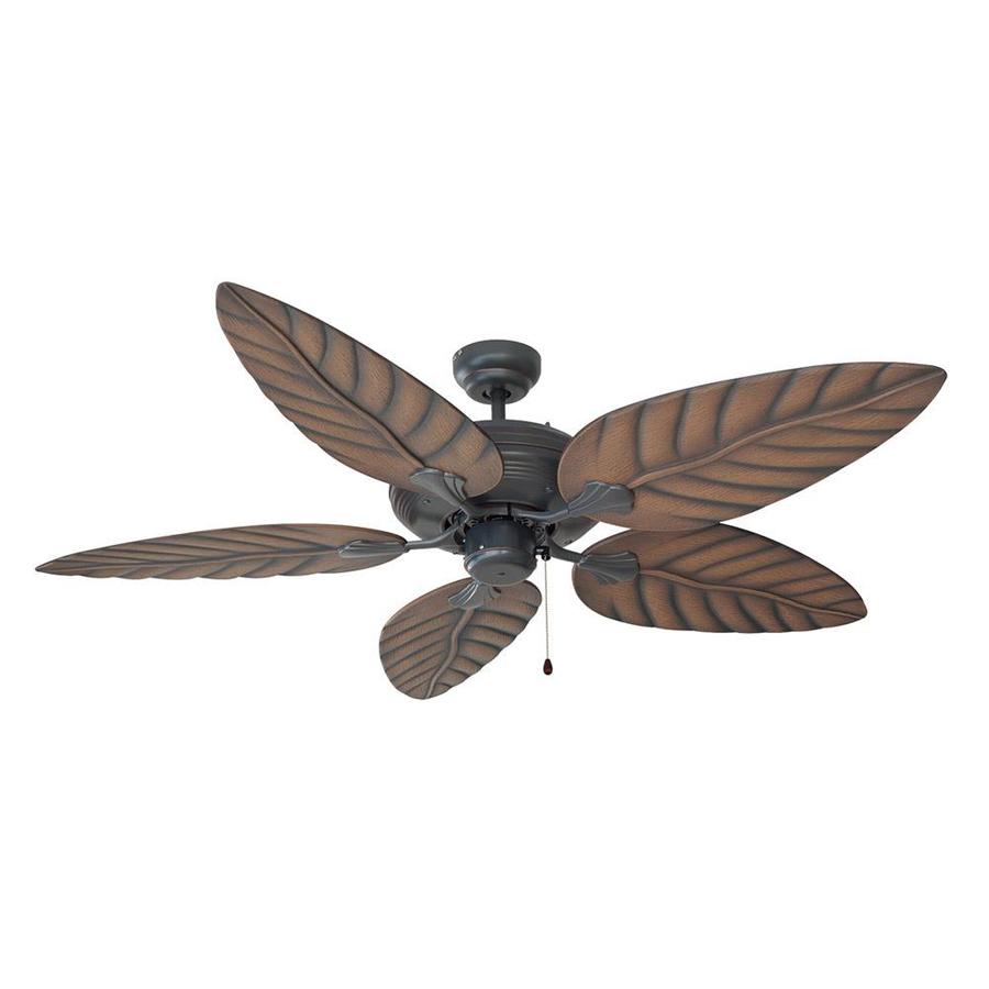 52 in Indoor Outdoor Ceiling Fan Aged Bronze Tropical 3-Speed Reversible Motor