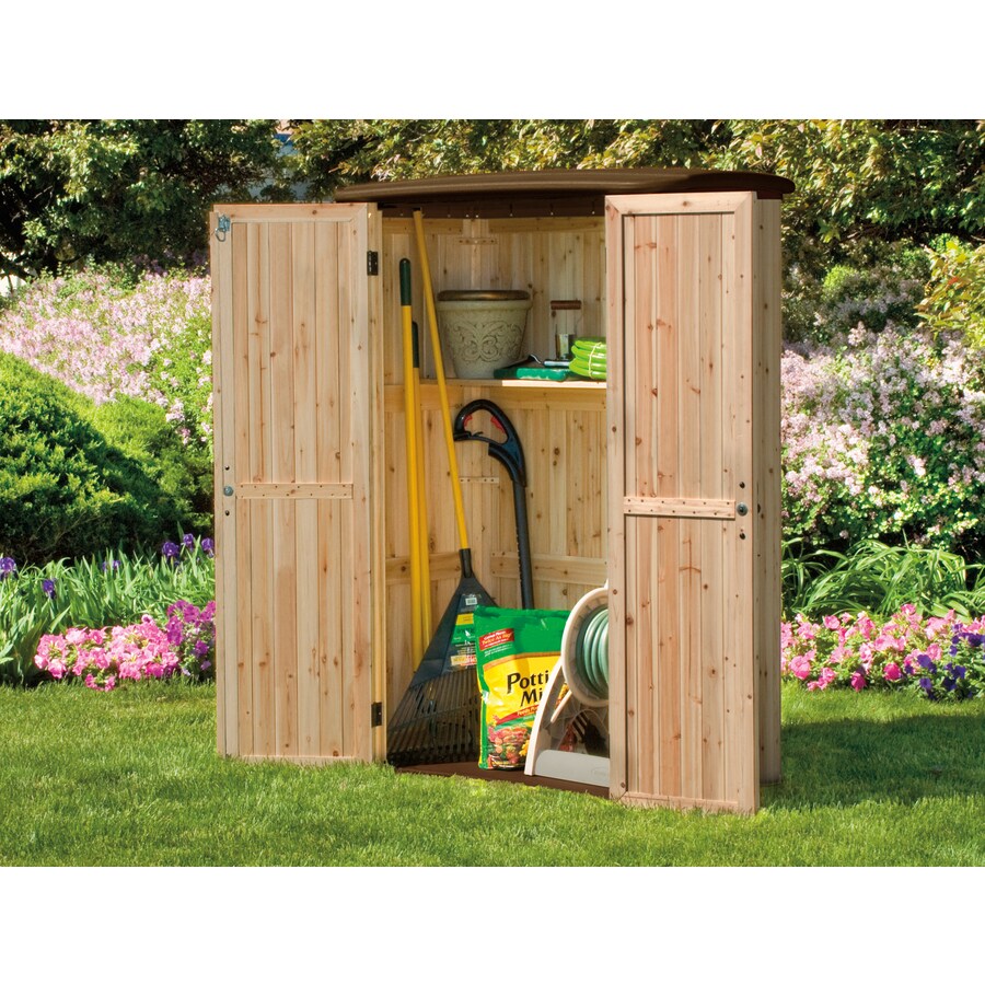 Suncast 5-ft x 3-ft Lean-to Cedar Wood Storage Shed (Floor Included) at ...